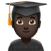 👨🏿‍🎓 man student: dark skin tone display on Apple